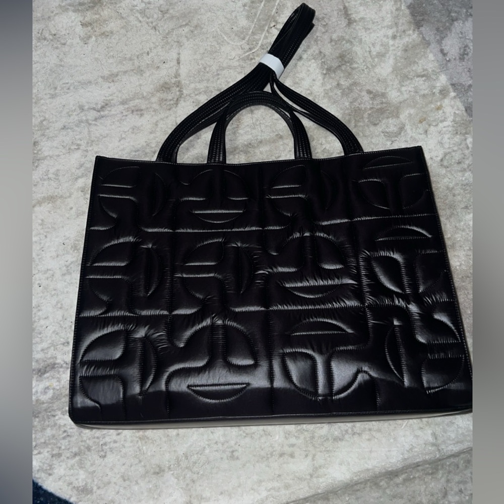 Telfar Moose Knuckles Black Quilted Large Shopper NWT